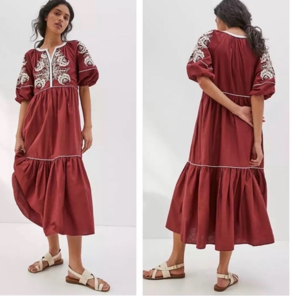 Anthropologie : Embroidered Maxi Dress